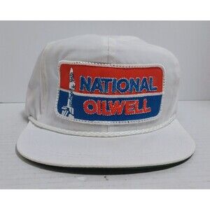 VINTAGE K-BRAND NATIONAL OILWELL EMBROIDRED PATCH ADJUSTABLE STRAPBACK ROPE HAT
